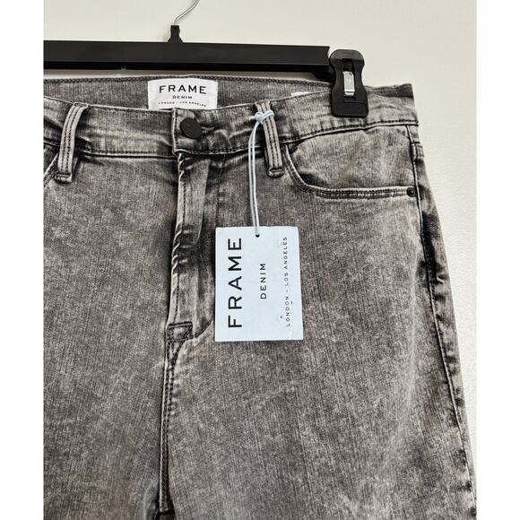 Gray Bennington FRAME Le High Skinny Cutoff Stagger Jeans 31 - Picture 3 of 6